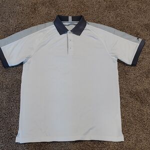 Slazenger White And Grey Polo with Purple Collar and Sleeve Trim